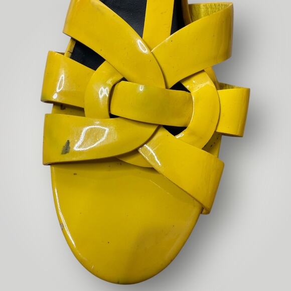 YSL, SAINT LAURENT TRIBUTE LEATHER PLATFORM HEEL SANDALS  Size 42 - Picture 9 of 16